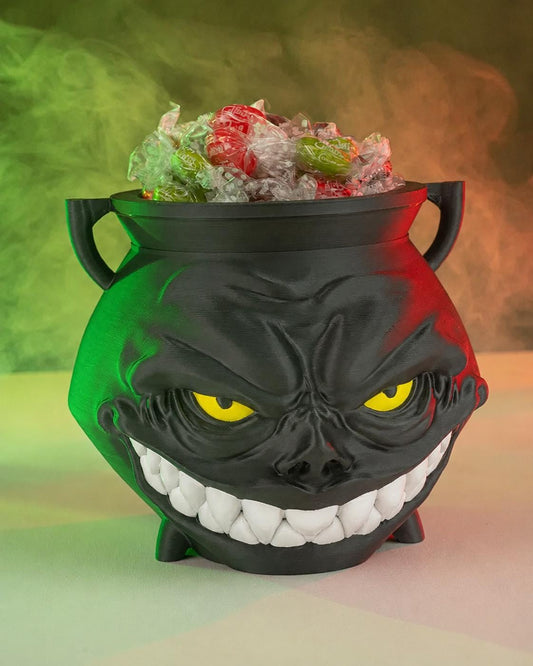 Cauldren Halloween Candy Bucket, Spooky Trick or Treat Basket, Colorful Halloween Decor, Kids Candy Holder, Trick r Trea