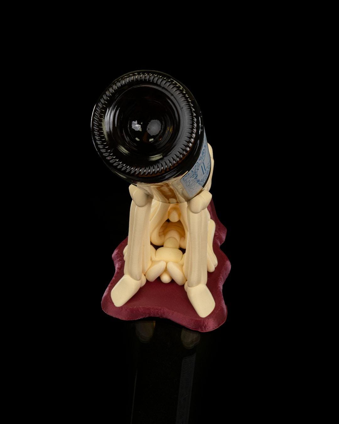 All Spine no Whine Wine Holder, Halloween Spooky Party Decoration, Whimsical Seasonal Display, Haunted House Accent, Fun
