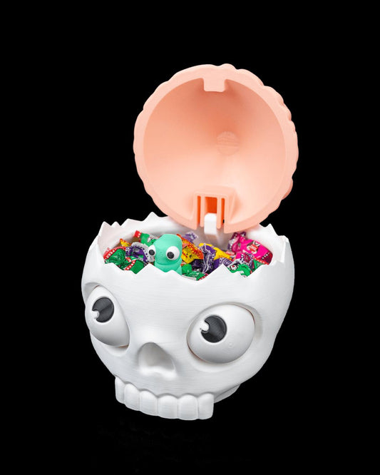 Brain Skull Candy Bowl, Colorful Halloween Decor, Spooky Party Decoration, Whimsical Seasonal Display, Haunted House Acc