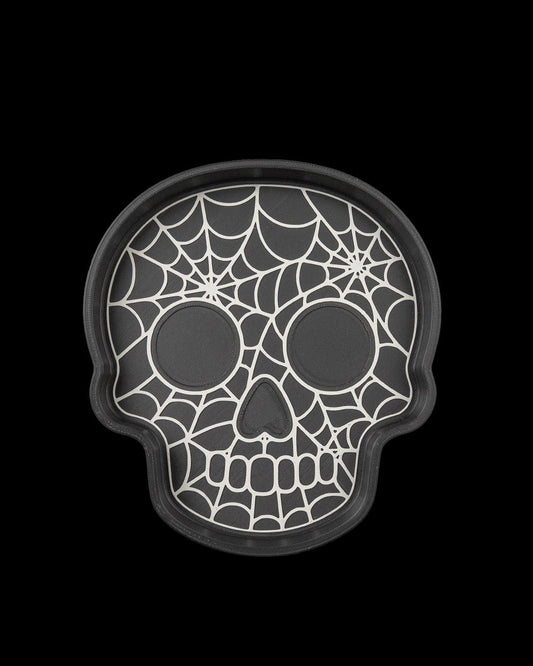Skull Web Trinket Dish, Colorful Halloween Decor, Spooky Party Decoration, Whimsical Seasonal Display, Haunted House Acc