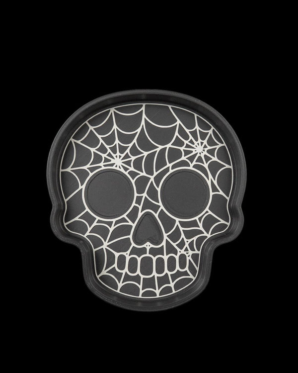 Skull Web Trinket Dish, Colorful Halloween Decor, Spooky Party Decoration, Whimsical Seasonal Display, Haunted House Acc