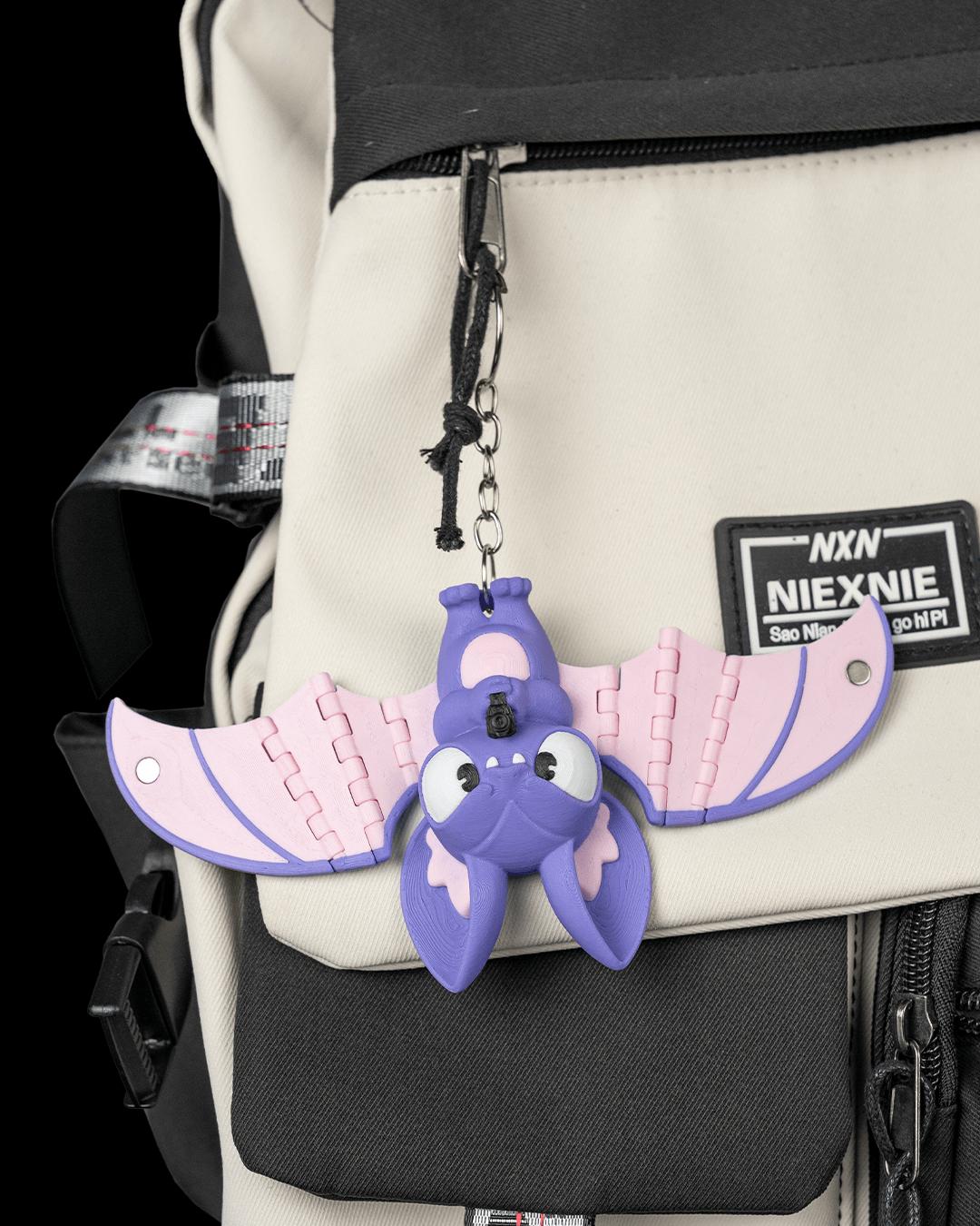 Colorful Foldable Bat Keychain, Cute Fantasy Bat Collectible, Hidden Wings, Bat Lover Gift, Optional Display Tree, Whims